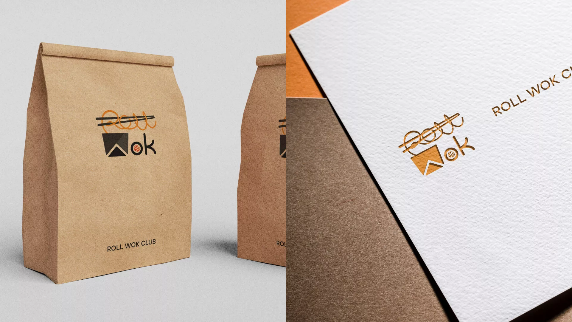 Разработка логотипа суши-бара «Roll Wok Club» в Тавде